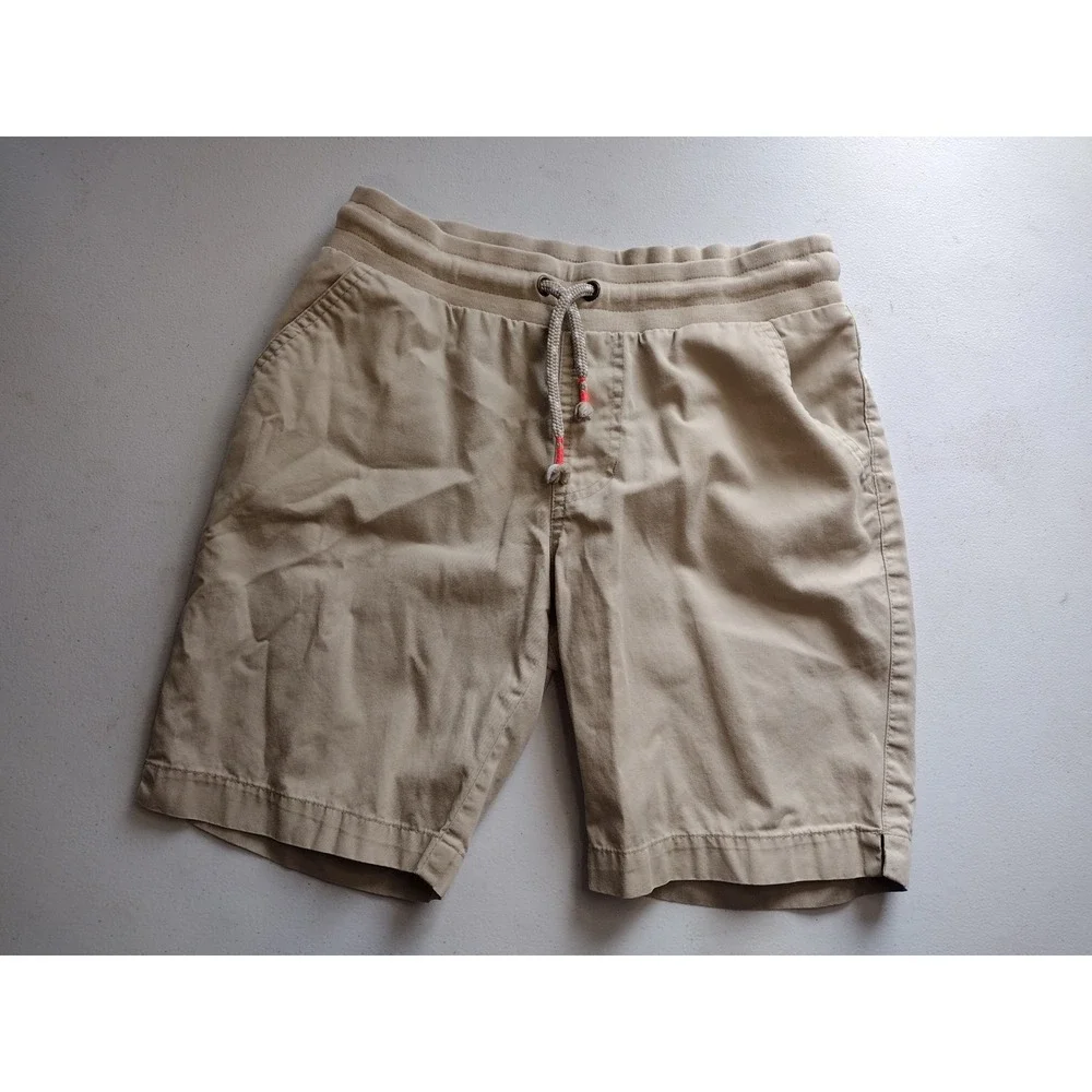 Cat & Jack kids Khaki Chino Shorts Tan Elastic Waist‎ Drawstring Size L 10/12